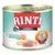 Scatoletta Rinti Sensible, visibili scritte: Huhn, Reis, nur 1 tierisches Protein, Für empfindliche Hunde, Neue Rezeptur noch bekömmlicher. Immagine di carne e riso.