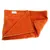 Orange blanket made of soft fabric with visible label. Suitable for pets or household use.