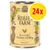 Rosie's Farm Slow-cooked Chicken & Turkey ADULT, ricetta senza cereali, confezione da 24x. Immagine di una lattina con disegni di cane e gallina. Rosie's Farm Slow-cooked Chicken & Turkey ADULT, ricetta senza cereali, confezione da 24x. Immagine di una lattina con disegni di cane e gallina.