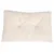 Coussin rectangulaire beige en tissu doux avec deux boutons visibles au centre, surface moelleuse sans motif ni marque apparente.