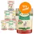 Lukullus Adult wet dog food pouches, visible flavours include Lamm all’italiana and Rind à la provençale, 300g packs. Large orange badge with white text: Try now!