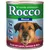 Rocco Menue våtfoder 800 g, Rind mit Lamm, Gemüse & Reis. Synlig text på tyska: Mit wertvollen Kohlenhydraten, unterstützt aktiven Stoffwechsel, glänzendes Fell, Kraft & Energie.