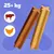 Dva žuvacie snacky, vhodné pre zvieratá od 25, kg, so symbolmi pre hovädzie a kuracie ako príchute. Dva žuvacie snacky, vhodné pre zvieratá od 25, kg, so symbolmi pre hovädzie a kuracie ako príchute.