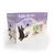 Boîte Kiddy Mix-Box Lucky Lou pour chatons, 12 sachets, trois variétés visibles sur l’emballage. Mentions : Kids-Menu, Meat Free, No added sugar, The real taste!