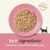 Key ingredients: tuna fillet, fish broth, prawn, rice. 100% natural ingredients shown with food served on a pink plate and cat icon.