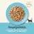 Hauptzutaten: Thunfischfilet, Fischbrühe, Seebrasse, Vollkornreis. 100% natürliche Zutaten. Illustration einer Katze unten rechts.
