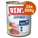 Výhodné balení RINTI Sensible 24 ks (24 x 800 g) - Jehněčí mix, 2 druhy