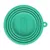 Tiaki collapsible bowl made of green silicone with practical hanging hole, ideal for travel.