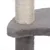 Árbol rascador con funda de felpa gris y poste rascador envuelto en sisal.