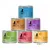 Conserve catz finefood pentru pisici, 6 sortimente: N°13, N°9 wild, N°11, N°5 Lachs und Geflügel, N°3 Geflügel, N°7 Kalb. Etichete colorate cu silueta unei pisici.