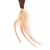 Colgante de juguete con plumas beige y elemento de tela marrón, apto para juego interactivo.