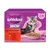 Embalagem Whiskas Junior 2–12 Monate, Klassische Auswahl in Sauce, com imagem de gatinho, indicações: mit Rind, mit Huhn, mit Lamm, mit Geflügel, caixa com 12 saquetas.