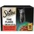 Sheba Fine Flakes in Jelly Succulent Selection, 12 packs of 85g each, shown with a bowl of food and product details on the packaging.