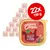 Lot de 22 barquettes Edgard Cooper Poulet & Saumon, sans céréales, pour chiens seniors, 150 g chacune, mention brocoli et canneberge visibles sur l’emballage.
