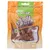 Braaaf Soft Snack Premium Quality, graanvrij. Zalmsticks met pompoen en selderij. Voor honden. Verpakking met oranje design en productafbeelding.