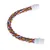 Perchoir flexible en corde multicolore avec embouts en plastique blanc, forme courbée visible, sans marque apparente.