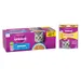 Whiskas Megapack Nassfutter + Knuspertaschen mit Huhn und Käse 180 g gratis! - Adult 1+ Fisch Auswahl in Gelee 48 x 85 g