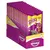 Whiskas Sticks, rich in chicken, 90% meat content, packaging with cat and chicken symbol, display box with multiple packs.