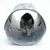 Chat à l’intérieur d’un tunnel de jeu en feutre gris avec ouvertures ovales, vu de face. Le matériau et la forme du tunnel sont clairement visibles.