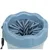 Récipient cylindrique bleu avec intérieur muni de picots souples en silicone, poignée latérale visible. Aucun texte ou marque apparente.