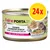 Feline Porta 21 kattenvoer, fijn kippenvlees met aloe vera, zonder toegevoegde suikers, verpakking van 24 stuks. Tekst in Duits en Engels zichtbaar op het blik.