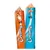 Two creamy treat sticks, one orange with a chicken illustration and 'x6', one blue with a fish illustration and 'x6', indicating six of each flavour.