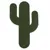 Forme en feutre vert représentant un cactus, sans texte ni marque visible.