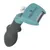 FURminator grooming tool with grey handle, blue head and visible metal comb, FURjector button shown on top