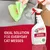 Nature's Miracle Stain & Odour Remover sprayfles met kat, tekst: 'Ideal solution for everyday cat messes', doek reinigt vlek op bank. Bio-enzymatische formule zichtbaar.