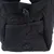 Black bag with quilted pattern, mesh edge and drawstring. Visible front pocket and round logo emblem at the bottom.