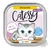 Barquette Catessy Fine Paté Junior 100 g, with chicken, sans sucres ajoutés, illustration chaton, texte visible : Oh, so smooooth!, YUMMMMEOW!, JUNIOR.