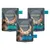 3 sachets encore 50 g : 2x Tuna Fillet, 2x Tuna Fillet with Sea Bream, 1x Mackerel with Tuna Fillet & Sardine. Texte visible : 100% natural ingredients, broth. Chat sur chaque emballage.