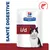 Hill's Prescription Diet i/d pour chat, sachet avec texte 'SANTÉ DIGESTIVE' à gauche et pictogramme poisson en haut à droite. Emballage blanc avec image de chat.