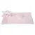 Pink hooded blanket in sheep design with matching fabric ribbon, suitable for pets.