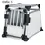 Transport box made of aluminium and plastic, size: S. Rectangular shape with grid door and sturdy black corner connectors.