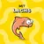 Mit Lachs. Illustration eines Lachses auf gelbem Hintergrund.