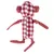 Jouet en forme de singe pour animaux, corps à motif carreaux rouges et blancs, bras, jambes et oreilles en tissu tricoté rose. Aucun texte ou marque visible.