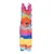Jouet pour animaux en forme de pinata colorée avec franges en papier multicolore et deux yeux noirs visibles sur le devant. Crochet métallique sur le dessus.