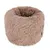 Rundes, flauschiges Tierbett in beige mit weichem Plüschmaterial und sichtbarem Markenetikett 'Trixie'.