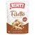 Rinti Filetto Feines Huhnfilet mit Lamm in Jelly, Leichter Genuss, sachet de 100 g. Texte en allemand visible sur l’emballage.
