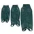 Tres chaquetas verdes para perro con cremallera y logotipo de kooa, mostradas en diferentes tamaños una al lado de la otra.
