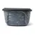 Bac rectangulaire en plastique gris marbré avec couvercle noir, sans marque visible ni texte apparent.