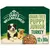 Grain free puppy junior turkey, 12 packs of 90g each. Image shows food pieces with vegetables.