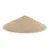 Pile of fine, beige granules. Representation of material for cat litter or similar products.