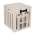 Holz-Hundebox mit Plexiglasfenstern, Tür mit Schloss und Knochen-Dekor. Marke: Modern Dog.