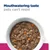 Bowl of wet pet food with visible meat chunks and vegetables, accompanied by the text: Mouthwatering taste pets can’t resist.