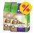 Två förpackningar Cat's Best Smart Pellets kattsand med bild på katt och stor gul rabatt-symbol (%) uppe till höger.