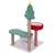 Kratzbaum mit Weihnachtsbaum-Design, grüne Plattform, rote gepolsterte Liegefläche und Sisalstämme. Ideal für Katzen zum Spielen und Entspannen.