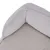 Close-up of a grey pet bed with soft padding and fabric cover.