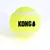 Yellow tennis ball with white stripe and black KONG logo in the centre.